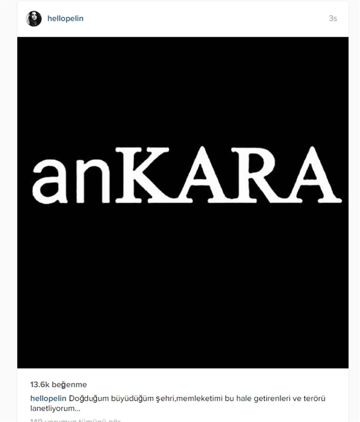 Ünlülerin Ankara'daki terör saldırısına tepkileri