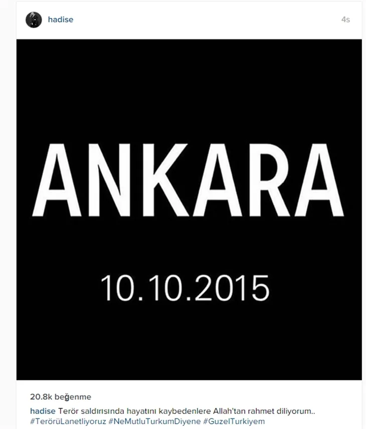 Ünlülerin Ankara'daki terör saldırısına tepkileri