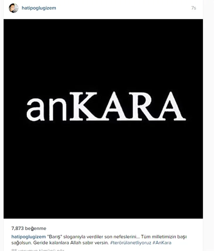 Ünlülerin Ankara'daki terör saldırısına tepkileri