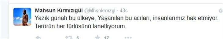 Ünlülerin Ankara'daki terör saldırısına tepkileri
