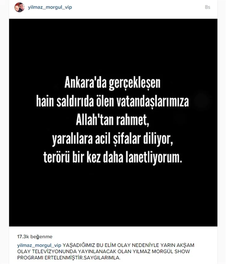 Ünlülerin Ankara'daki terör saldırısına tepkileri