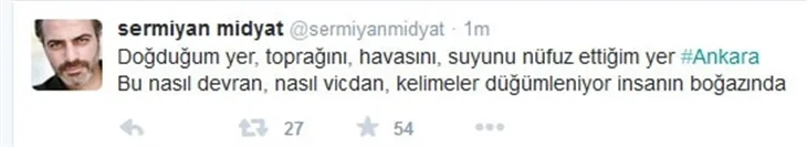 Ünlülerin Ankara'daki terör saldırısına tepkileri