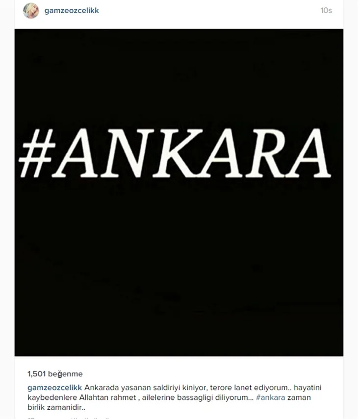 Ünlülerin Ankara'daki terör saldırısına tepkileri