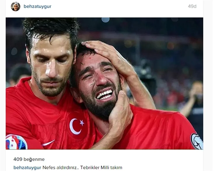 Ünlülerden Milli Takıma tebrik mesajları