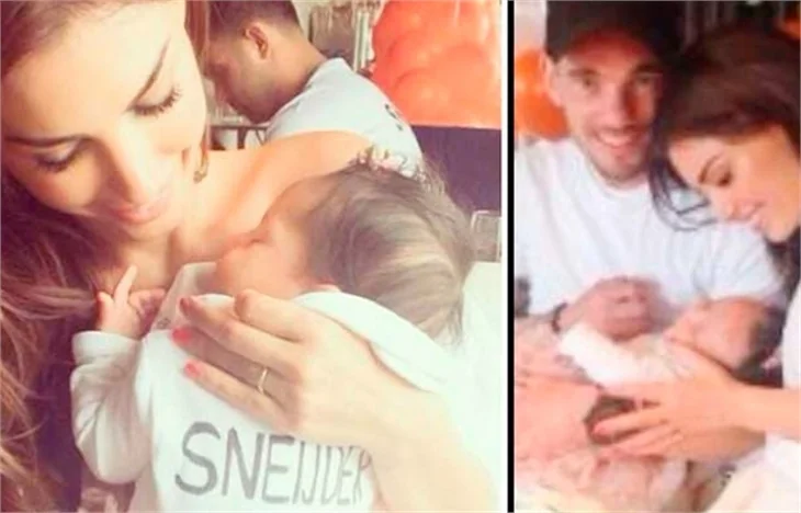İşte Sneijder ve Yolanthe'nin bebeği!