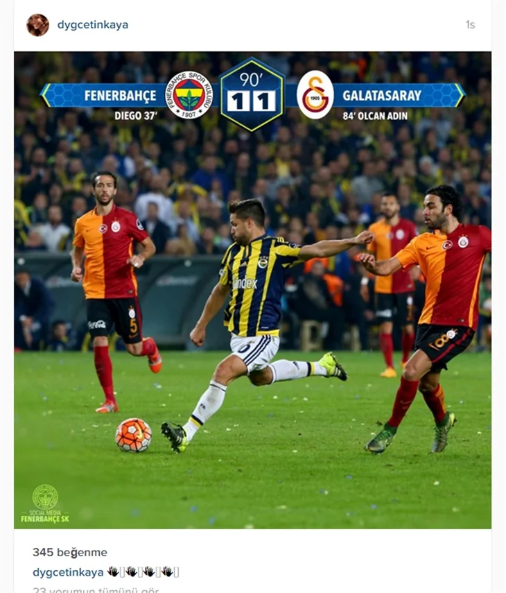 Ünlülerin "derbi" sonrası sosyal medya paylaşımları