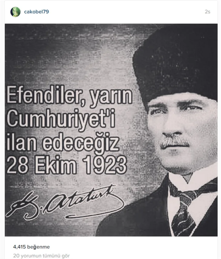 Ünlülerden 29 Ekim Cumhuriyet Bayramı paylaşımları