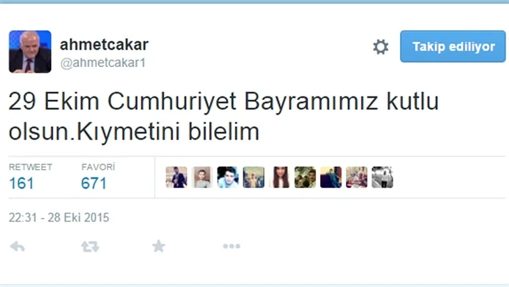 Ünlülerden 29 Ekim Cumhuriyet Bayramı paylaşımları