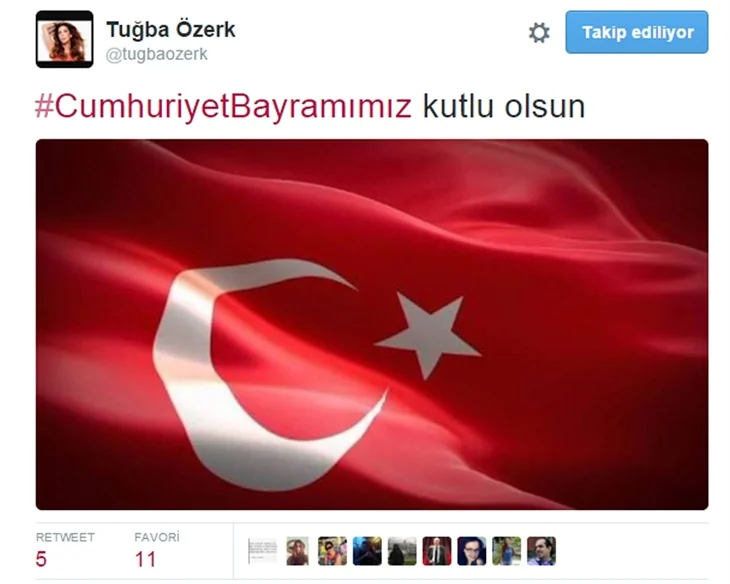 Ünlülerden 29 Ekim Cumhuriyet Bayramı paylaşımları