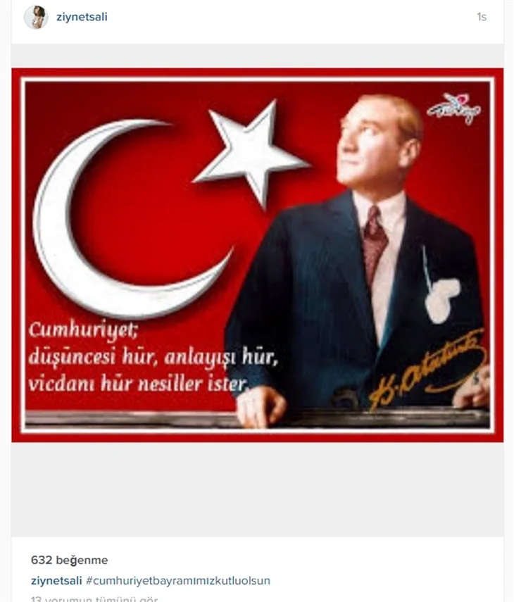Ünlülerden 29 Ekim Cumhuriyet Bayramı paylaşımları
