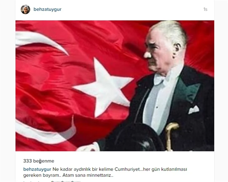 Ünlülerden 29 Ekim Cumhuriyet Bayramı paylaşımları