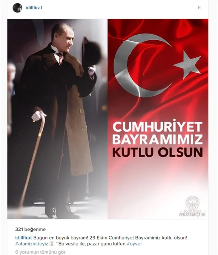 Ünlülerden 29 Ekim Cumhuriyet Bayramı paylaşımları