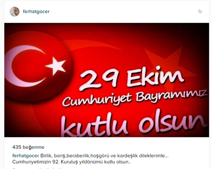 Ünlülerden 29 Ekim Cumhuriyet Bayramı paylaşımları