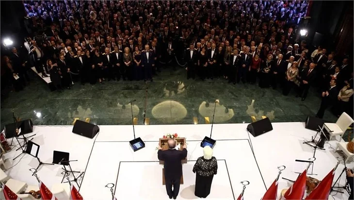 Cumhurbaşkanlığı Sarayı'ndaki resepsiyondan kareler