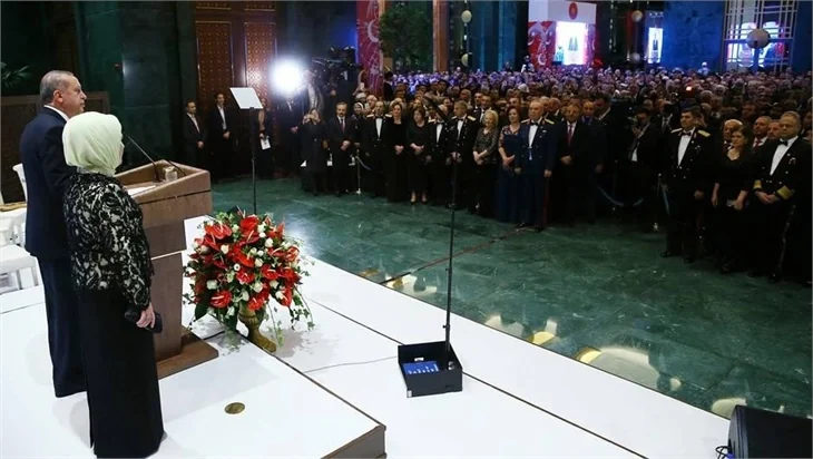 Cumhurbaşkanlığı Sarayı'ndaki resepsiyondan kareler