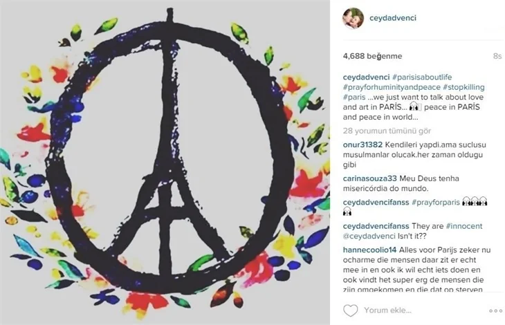 Ünlülerden Paris katliamına tepkiler
