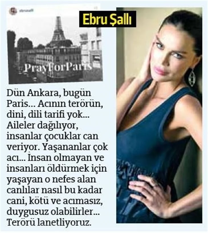 Ünlülerden Paris katliamına tepkiler
