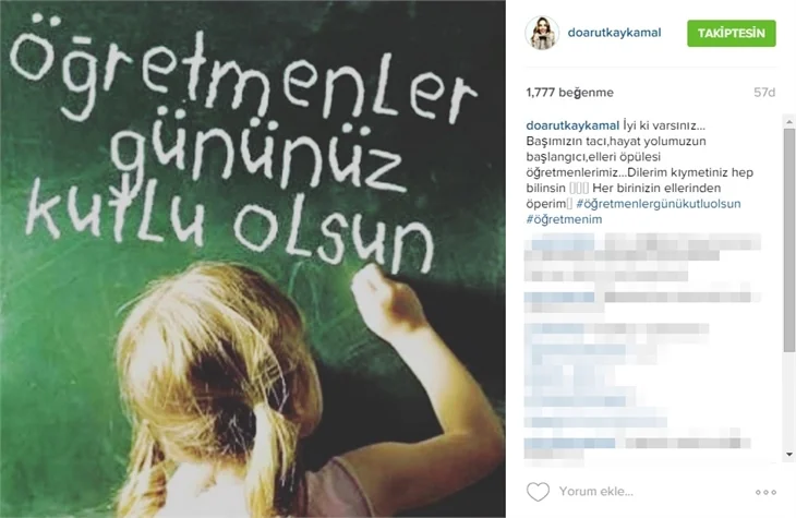 Ünlülerin 24 Kasım Öğretmenler Günü paylaşımları!