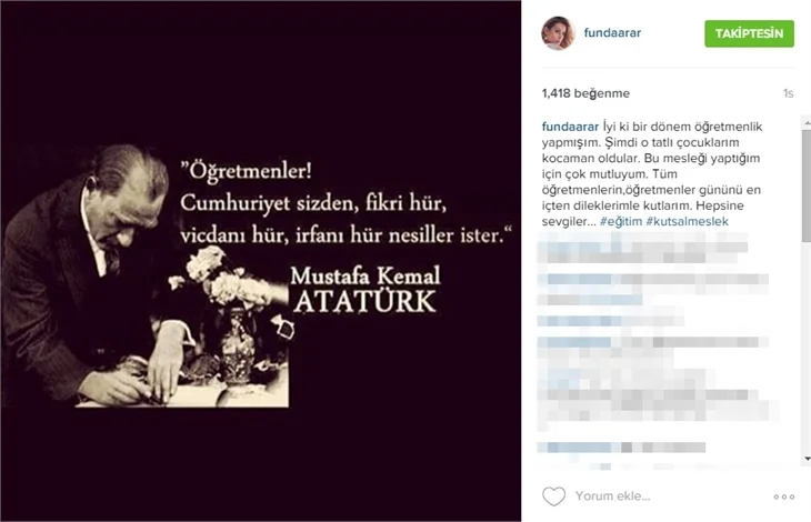 Ünlülerin 24 Kasım Öğretmenler Günü paylaşımları!