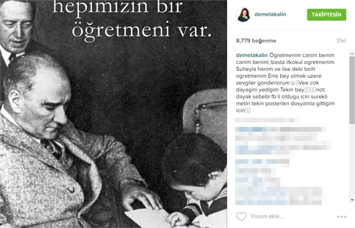 Ünlülerin 24 Kasım Öğretmenler Günü paylaşımları!