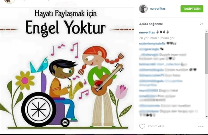 Ünlülerden 3 Aralık Engelliler Günü paylaşımı
