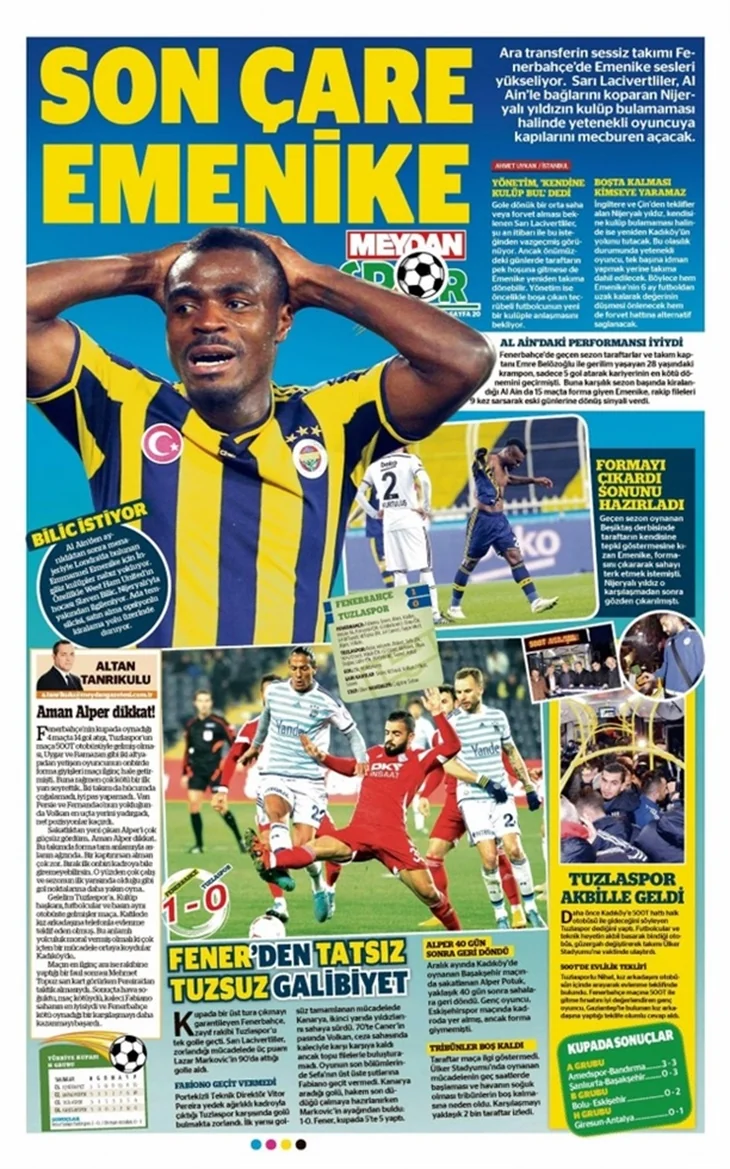 Sporun manşetleri (22 Ocak 2016)