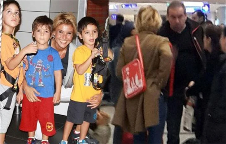 Gülben Ergen ve çocukları Mustafa Erdoğan karşıladı!