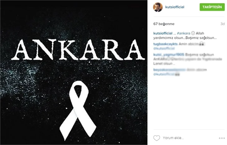 Ünlülerin Ankara'daki patlamaya tepkileri!