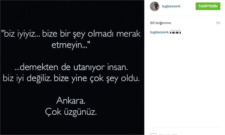 Ünlülerin Ankara'daki patlamaya tepkileri!