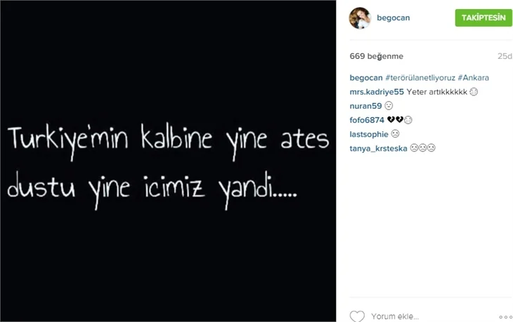 Ünlülerin Ankara'daki patlamaya tepkileri!