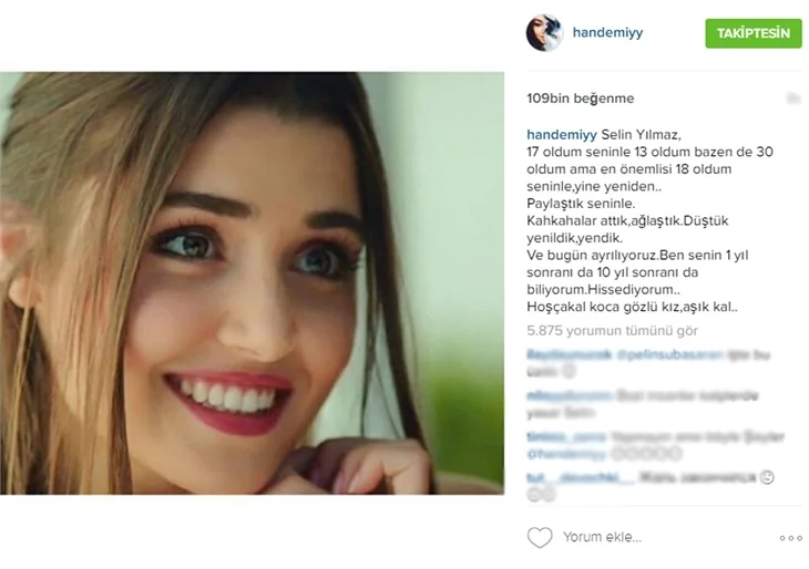 Hande Erçel ve Tolga Sarıtaş'tan duygusal veda mesajı