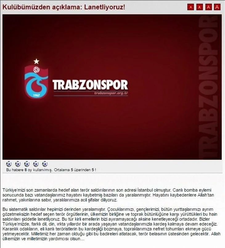 Spor dünyasından teröre lanet mesajları!