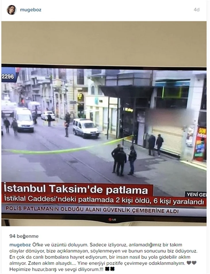 Ünlü isimlerden İstiklal'deki patlamaya tepki!