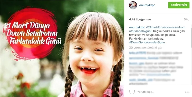 Ünlülerden 21 Mart Down Sendromu Farkındalık Günü paylaşımları!
