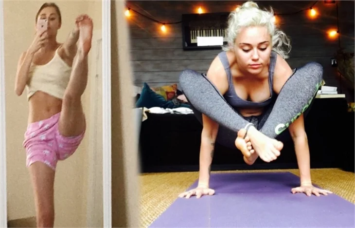 Miley Cyrus'tan olay yoga paylaşımı