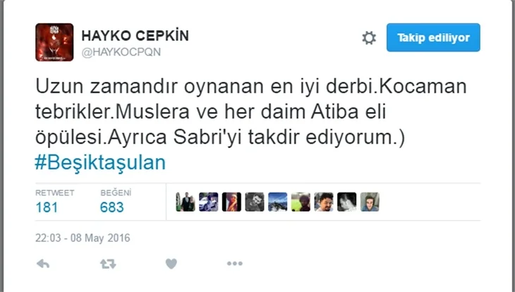 Ünlüler Galatasaray-Beşiktaş derbisinden sonra neler paylaştı?