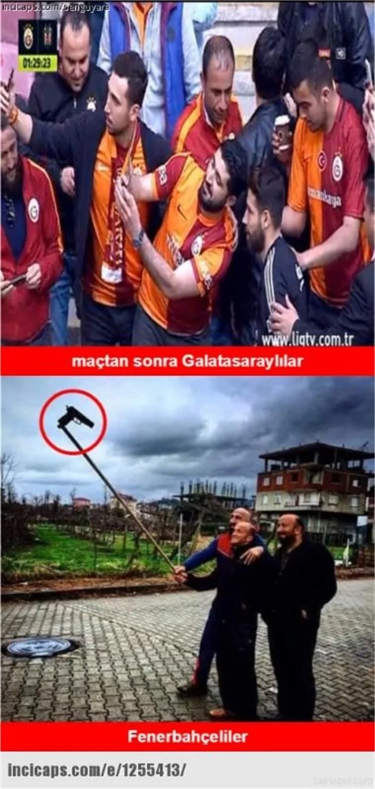 Galatasaray-Beşiktaş derbisi sonrası caps yağdı