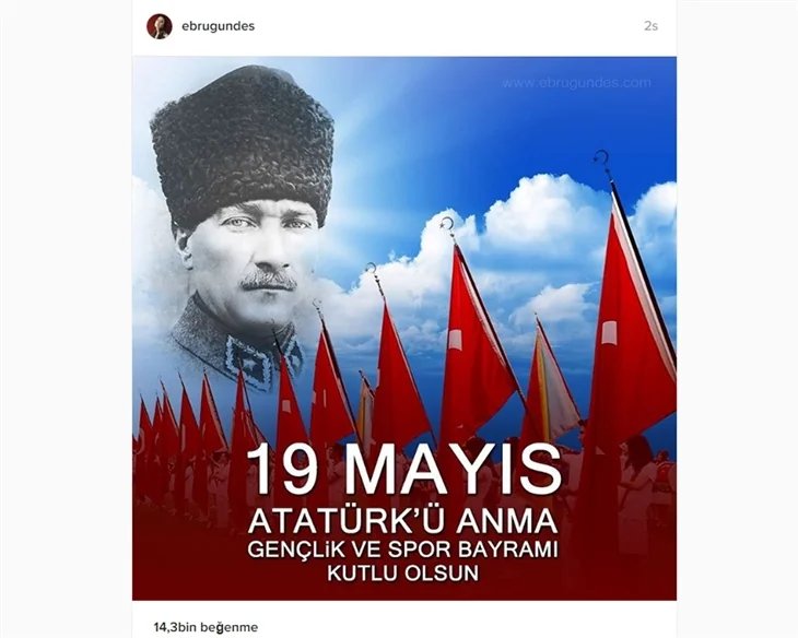 Ünlüler 19 Mayıs Atatürk Anma, Gençlik ve Spor Bayramı için neler paylaştı?