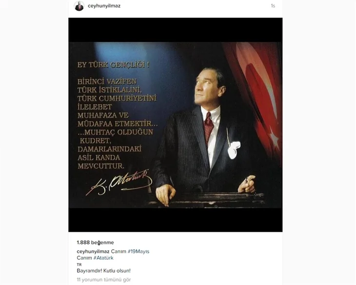 Ünlüler 19 Mayıs Atatürk Anma, Gençlik ve Spor Bayramı için neler paylaştı?