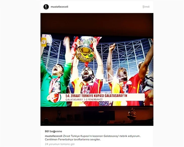Galatasaray'ın şampiyonluğu için ünlüler neler paylaştı?