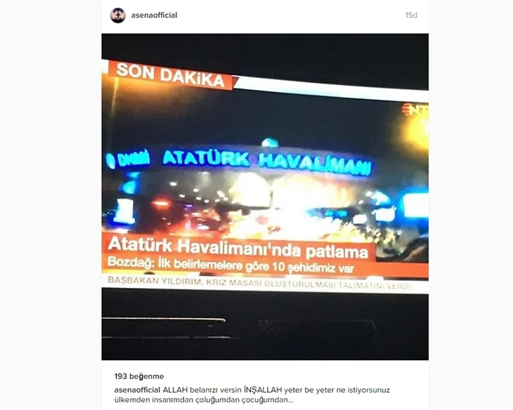 Ünlüler Atatürk Havalimanı'ndaki patlamanın ardından neler paylaştı?