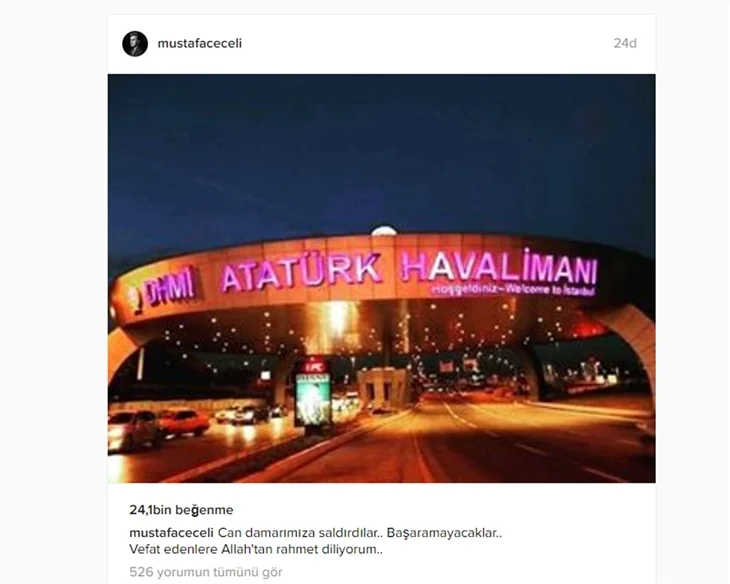 Ünlüler Atatürk Havalimanı'ndaki patlamanın ardından neler paylaştı?