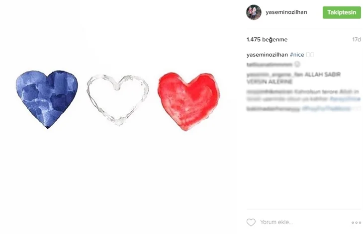 Ünlülerden Fransa Nice saldırısına tepki