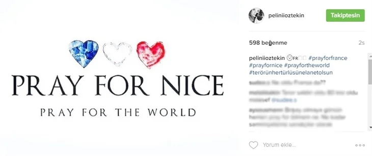 Ünlülerden Fransa Nice saldırısına tepki