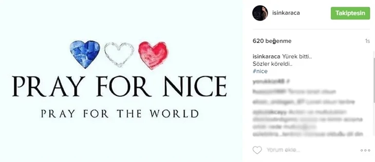 Ünlülerden Fransa Nice saldırısına tepki