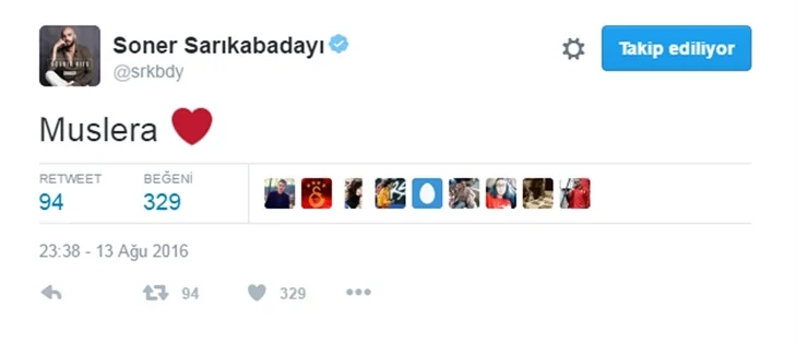 Ünlülerden Süper Kupa paylaşımları