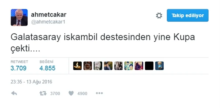 Ünlülerden Süper Kupa paylaşımları