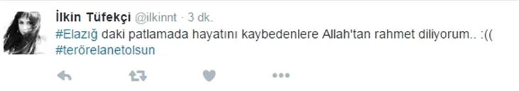 Ünlü isimlerden teröre lanet 'tweet'leri...