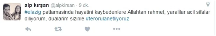 Ünlü isimlerden teröre lanet 'tweet'leri...