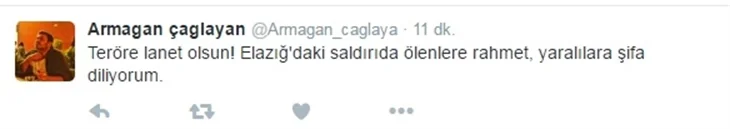 Ünlü isimlerden teröre lanet 'tweet'leri...